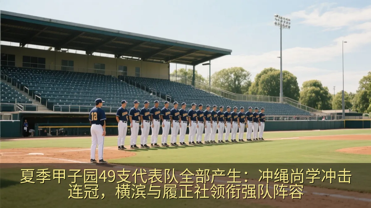 高中棒球选手在球场列队