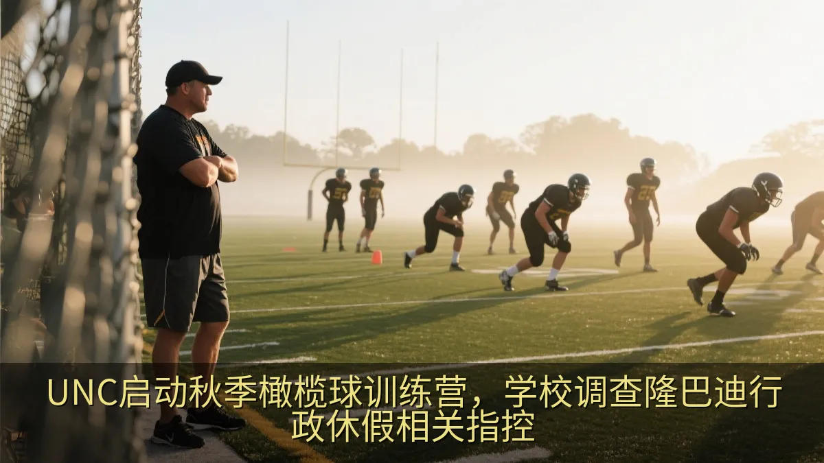 橄榄球队教练在训练场边观察训练